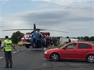 Váná dopravní nehoda u Mladé Boleslavi, pi které se pevrátil náklaák na...