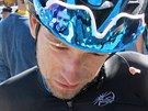 Leopold  König za cílem dvacáté etapy Tour de France pi rozhovoru pro...