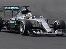 Lewis Hamilton bhem kvalifikace na Velkou cenu Maarska