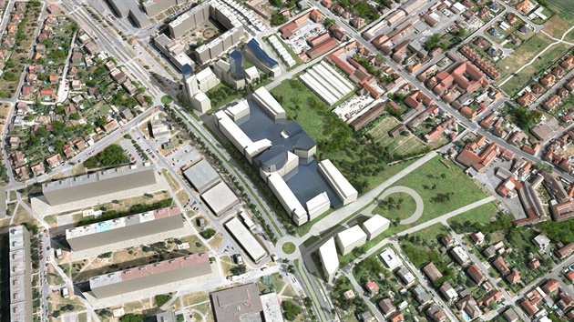 Vizualizace řešení exteriéru stanice metra Libuš na trase D (koncepce řešení dokumentace pro územní rozhodnutí 12/2011).