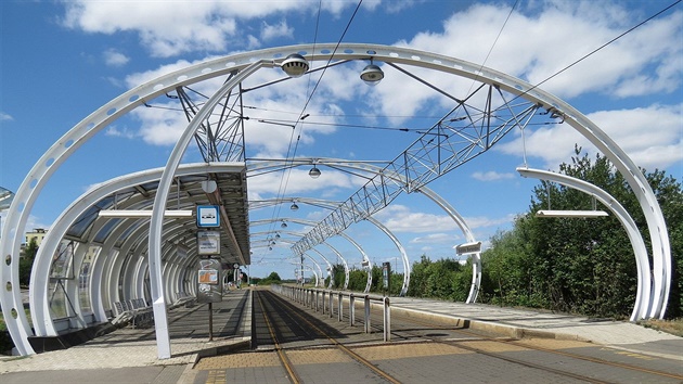 Sídli�t� Barrandov, kone�ná stanice tramvaje.