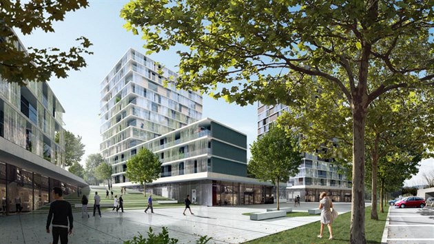 Vizualizace nov bytov tvrti Riverpark Modany, jej stavbu v Praze chyst spolenost Karln Group.