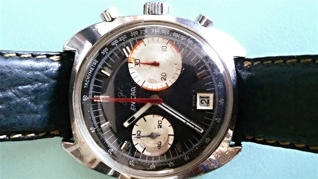 Nramkov chronograf Enikar vyroben v roce 1970