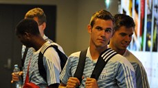 Fotbalisté Mladé Boleslavi na leti�ti Sandefjord poblí� Osla. V pop�edí je...