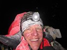 Americký kosmonaut Scott Parazynski na nejvyím vrcholu svta Mount Everestu.