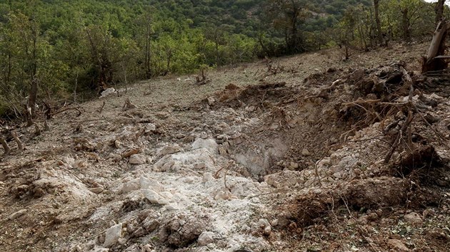 Krter po tureckm nletu proti tboru Kurdsk strany pracujcch (PKK) v provincii Dahk (29. ervence 2015).