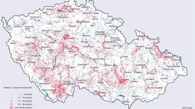 Nemocnost klíšťovou encefalitidou v ČR (1993 - 2013)
