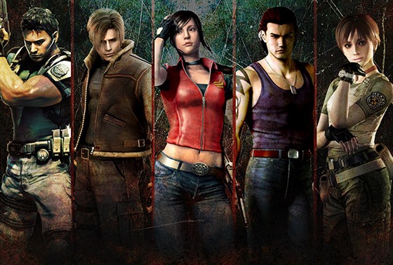 Ilustraní obrázek s postavami z Resident Evil