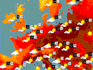 Pedpov teplot na sobotu v Evrop (7. srpna 2015).