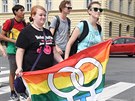 Do prvního roníku pochodu Rainbow Pride Olomouc se zapojilo zhruba osm desítek...
