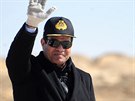 Egyptský prezident Sísí pi otevení druhé vtve prplavu.