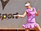 Barbora Krejíková ve finále turnaje ITF v Plzni.
