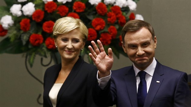 Nov polsk prezident Andrzej Duda sloil ve tvrtek ped zkonodrci v parlamentu psahu a nahradil ve funkci Bronislawa Komorowskho (6. srpna 2015)