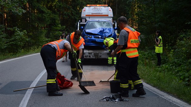 Mezi Rozse a Hodonnem na Blanensku zemel motocyklista, eln se srazil s automobilem (8. srpna 2015).