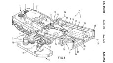 Funkce tlumie výstelu pro dlo tanku Leopard 2. Nákres pochází z patentové...