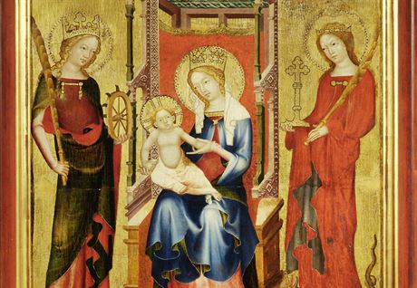 Obraz Madona mezi sv. Kateinou a sv. Markétou vznikl v polovin 14. století v...