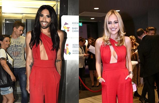 Conchita Wurst a Renata Langmannová v overalu od Lukáe Lindnera