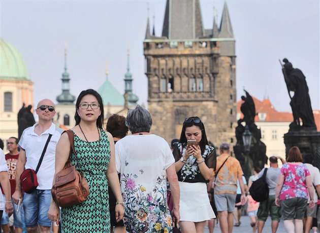 íntí turisté v Praze