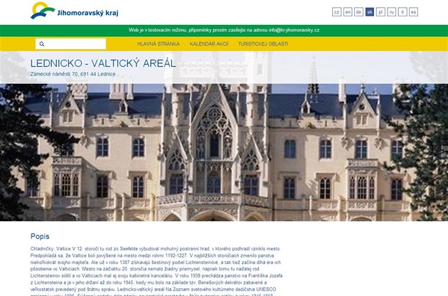 U krajského webu se náv�t�vník neuv��iteln� pobaví. Z Lednice jsou Chladni�ky....