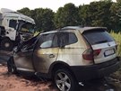 Tragick� nehoda kamionu a BMW u Slan�ho.