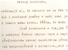 Úvodní ást osobního dopisu Antonína Kapka  ze znaleckého posudku...