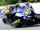 Valentino Rossi pi tréninku na závod mistrovství svta silniních motocykl v...
