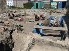 V proluce v olomoucké Denisov ulici pokrauje archeologický przkum, odborníci...