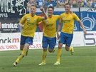 Radost zlínských fotbalist v utkání proti Ostrav