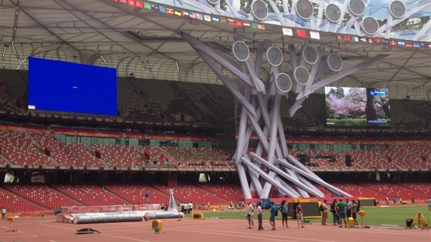 Pta hnzdo, stadion pro mistrovstv svta atlet v Pekingu, u ek na nval nejvtch hvzd.