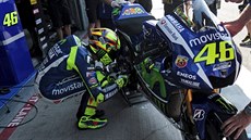 HVZDA. Valentino Rossi ped tréninkem na Velkou cenu Brna.