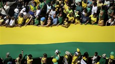 Demonstrace proti brazilské prezidentce Dilm Rousseffové ve Riu de Janeiru...