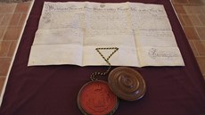 Náv�t�vníci uvidí také originál potvrzení m�stských práv císa�em Josefem II. z...