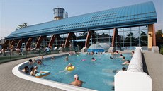 Moderní stavba bohumínského Aquacentra Bospor.