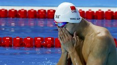 ínská plavecká hvzda Sun Jang se raduje z titulu mistra svta v Kazani.