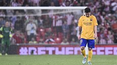ZOUFALSTVÍ. Lionel Messi z Barcelony po debaklu od Bilbaa ve španělském...