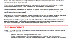 Spolenost Coca-Cola v kvtnu 2013 pedstavila svj postoj a také své závazky...