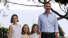 panlský král Felipe VI., královna Letizia a princezny  Sofia a Leonor (Palma...