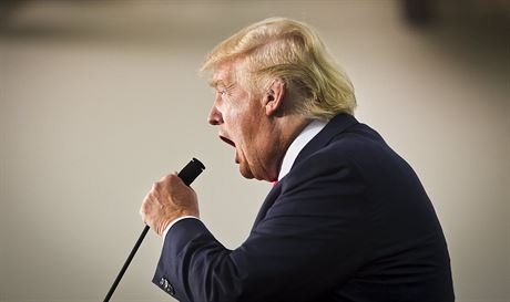 Donald Trump na pedvolebním mítinku v Iow (25. srpna 2015)