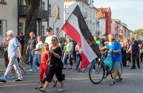 Proti oteven uprchlickho centra protestovali i bn obyvatel Heidenau (21....