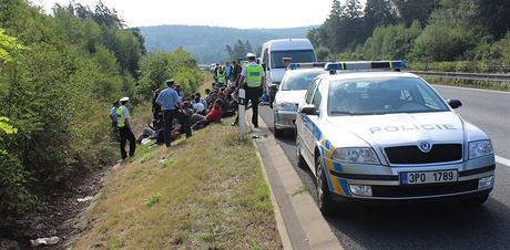 Maarskou dodávku zastavili policisté na dálnici D5 poblí Plzn.