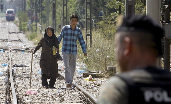 Uprchlíci na ecko-makedonské hranici (24. srpna 2015)