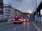 Po��r b�val�ho are�lu �KD v Kolbenov� ulici v pra�sk�ch Vyso�anech (22. srpna...