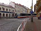 Nová tramvaj ForCity Alfa v Táborské ulici.