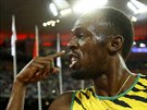 JÁ JSEM NEJLEPÍ. Usain Bolt slaví zlato na stovce na MS v Pekingu.