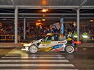 Mstsk rychlostn zkouka pi Barum Czech Rally 2014. Tra vede i zlnskm...