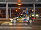 M�stsk� rychlostn� zkou�ka p�i Barum Czech Rally 2014. Tra� vede i zl�nsk�m...
