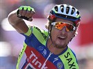 Slovenský cyklista Peter Sagan se raduje z vítzství ve tetí etap Vuelty.