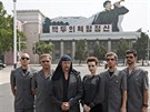 Slovintí Laibach v severokorejském Pchjongjangu (19. srpna 2015)