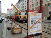 Rekonstrukce tramvajové trati v Revoluční ulici.
