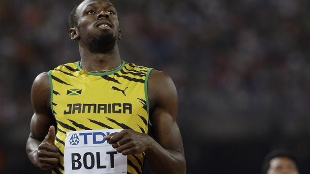 POSTUP. Usain Bolt po rozb�hu na 100 metr�.